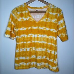 Jones New York Spork Orange and White Tie Dye T-shirt‎ Small Petite